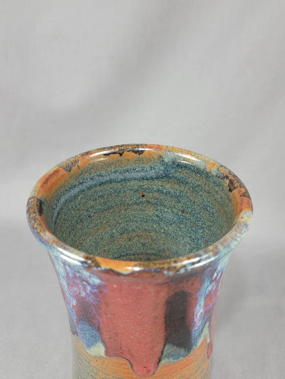 Nick Blaisdell Vase Handcrafted Stoneware Drip Glaze Dalton Ranch Pottery CO USA